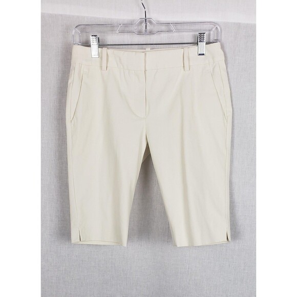 Theory Pants Womens 0 Ivory Basic Capri SH Approach Twill Stretch Zipper USA - Picture 1 of 9